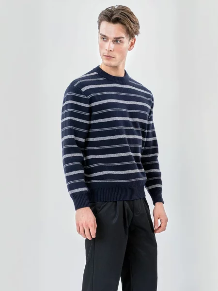 TEESHOPPEN Pulover Striped albastru