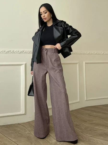 Jadone Fashion Штани палаццо Bryuky_Fiva_korychnevyy коричневий
