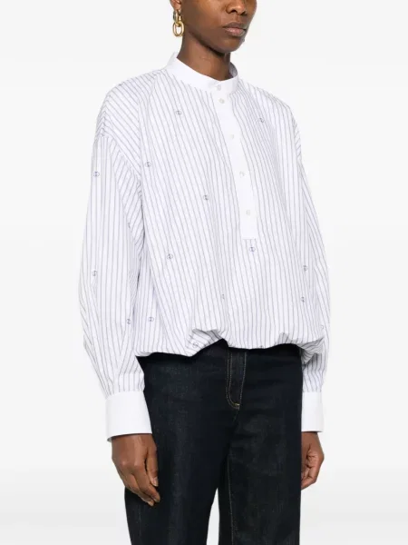 Bluză Gucci cu broderie cu dungi alb