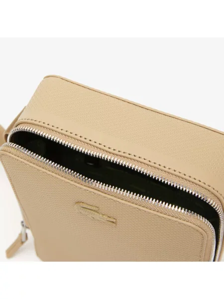 Lacoste Unisex Chantaco Matowa Przeszywana Skórzana Torba Fotograficzna W Pionie czerwona