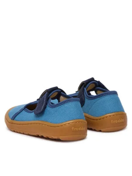 Froddo papuče za djecu BAREFOOT CANVAS T-BAR plava