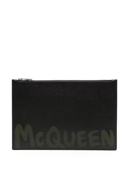 Geantă Alexander Mcqueen din piele cu imagine negru