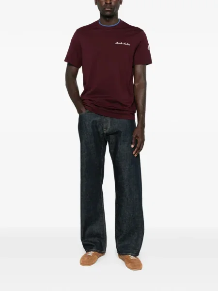 Tricou Moncler cu broderie violet
