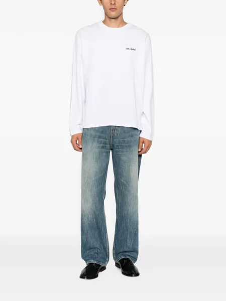 Lung tricou Won Hundred cu broderie alb