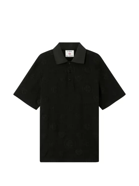 Tricou polo Casablanca cu aplicații negru
