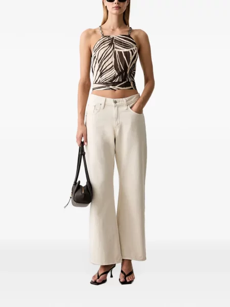 Decupat top Guess cu model floral cu imagine maro
