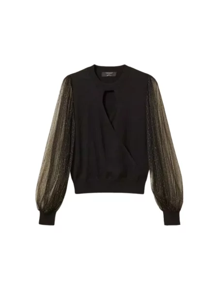 Sweter Twinset wełniany czarny