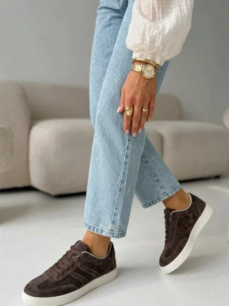 Semišové tenisky Vinceza bílé