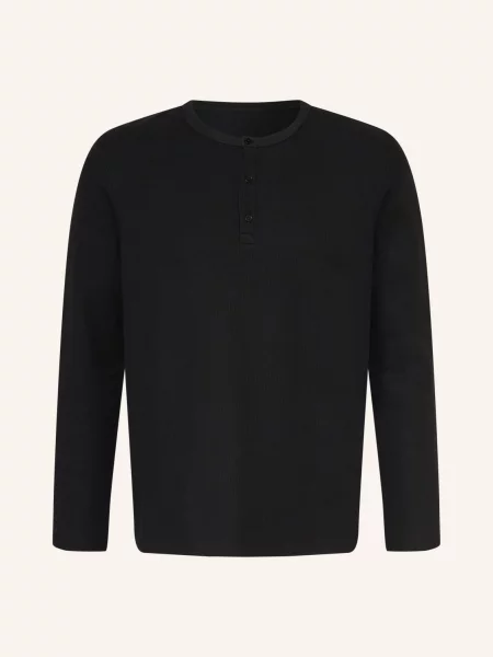 Arket Tričko S Výstřihem Henley černá
