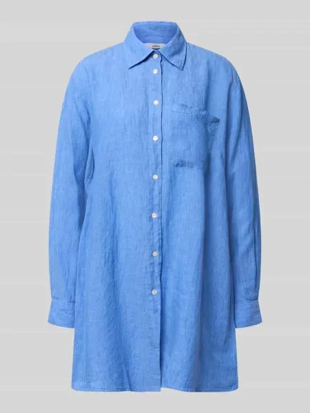 Długa bluzka z lnu o kroju relaxed fit model TAHIA' 0039 Italy błękitna
