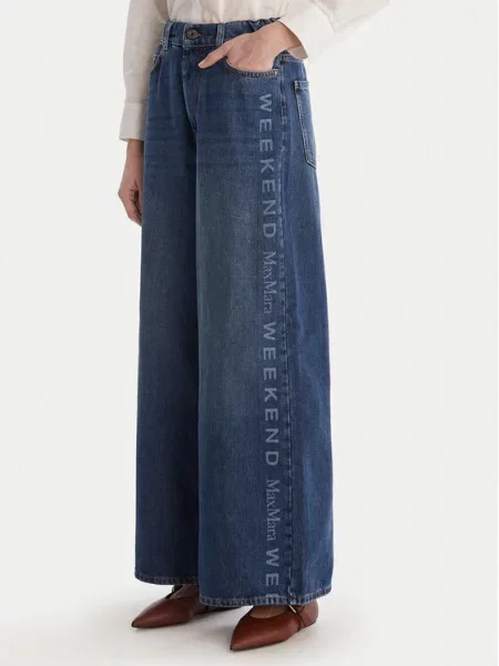 Weekend Max Mara Jeansy Vortice Granatowy Wide Leg
