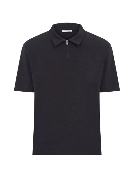 Tricou polo Megusta melange gri