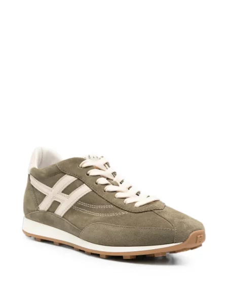 Sneakerși Hogan din piele de căprioară verde