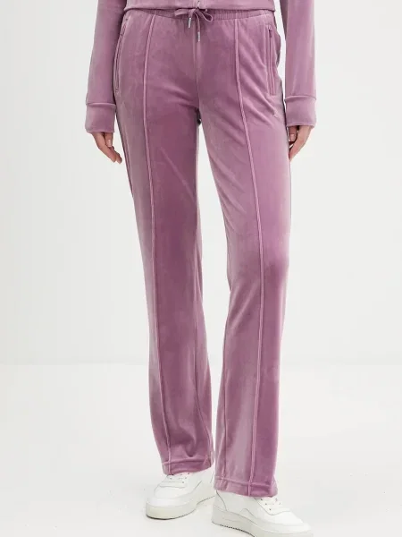 Donji dio trenirke od velura Juicy Couture s aplikacijom ljubičasta