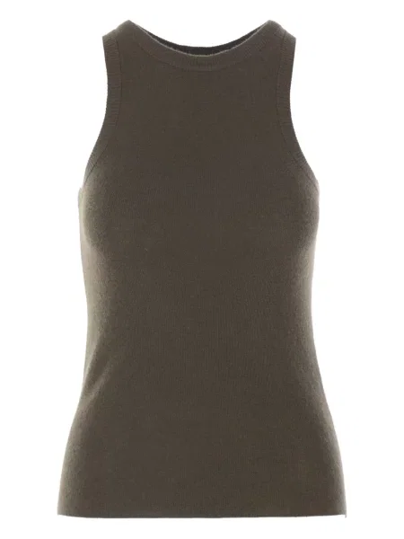 Top Co od kašmira s okruglim izrezom smeđa