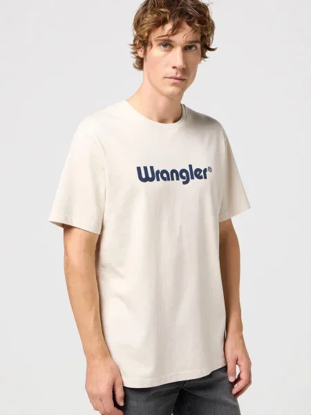 WRANGLER Tricou albastru închis / natural alb