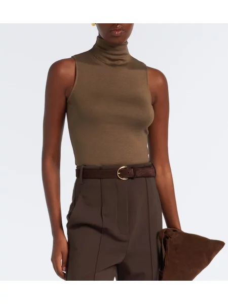 Top Ralph Lauren Collection de mătase maro