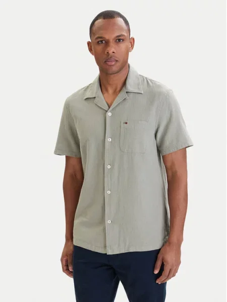 Tommy Jeans Košeľa pastelovo zelená