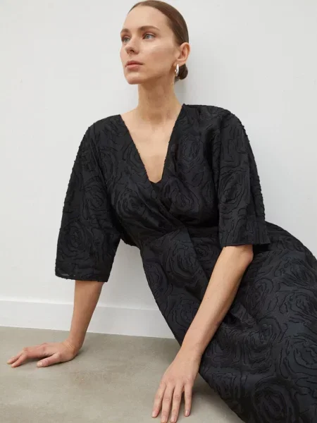 Day Birger et Mikkelsen rochie midi evazati negru