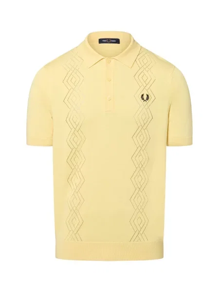 Fred Perry koszulka polo Mężczyźni jednolity S żółty