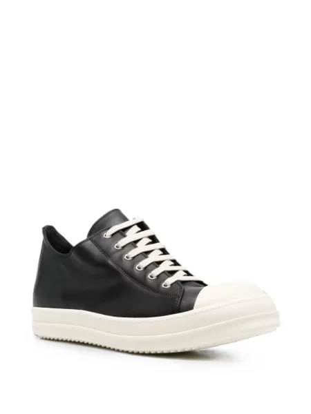 Кожени маратонки Rick Owens с връзки черно