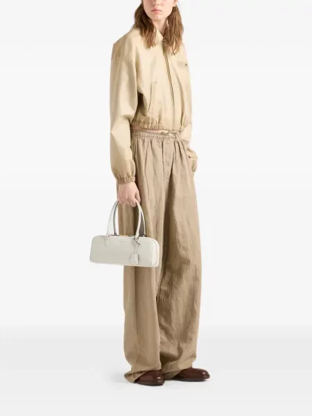 Top Prada din piele alb