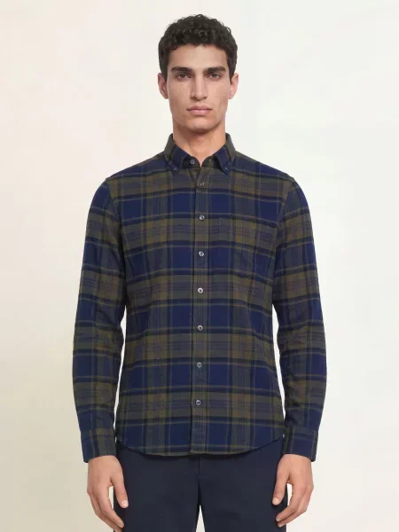 Seidensticker Košile Regular Fit khaki / tmavě modrá černá