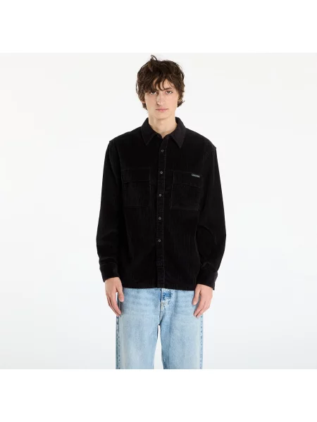Риза Calvin Klein от рипсено кадифе черно