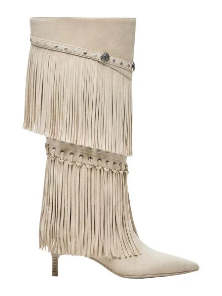 Bershka Cizme de cowboy kitt alb