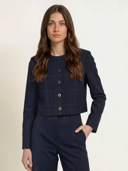 Claudie Pierlot Kurtka Pudełkowa blau granatowa