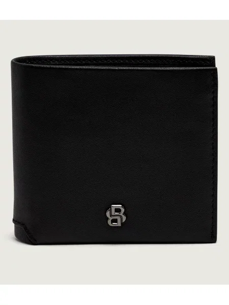 BOSS BLACK De piele portofel negru
