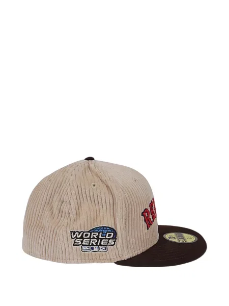 Шапка с козирки New Era Cap от рипсено кадифе червено