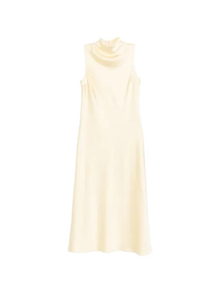 Rochie midi Patrizia Pepe din satin până la genunchi de costum galben