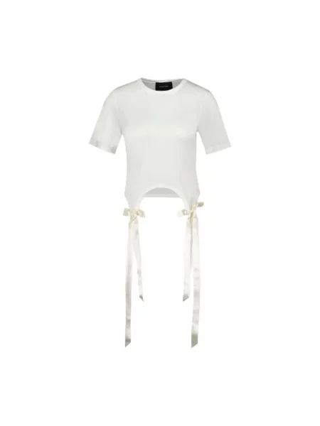 Koszulka Simone Rocha z kokardką beżowa