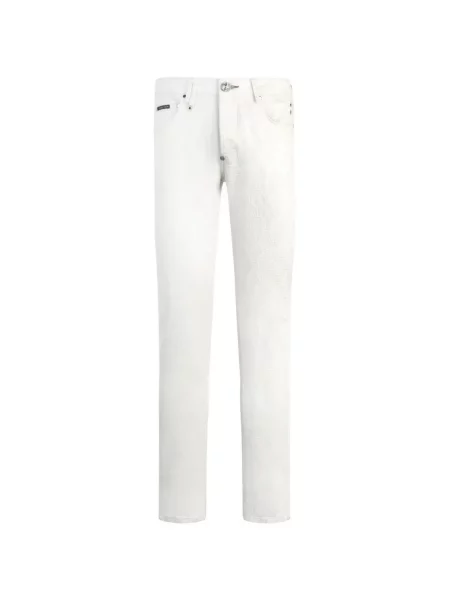 Blugi Philipp Plein cu broderie alb