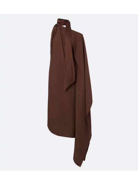 Rochie midi Taller Marmo asimetrică maro