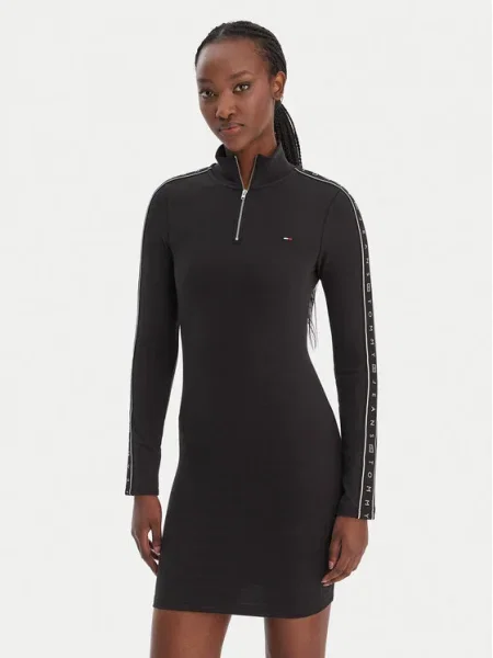 Tommy Jeans Rochie / alb negru