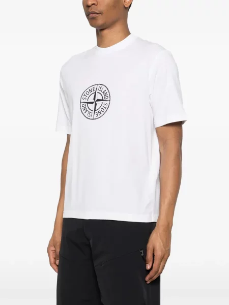 Tricou Stone Island cu imagine alb
