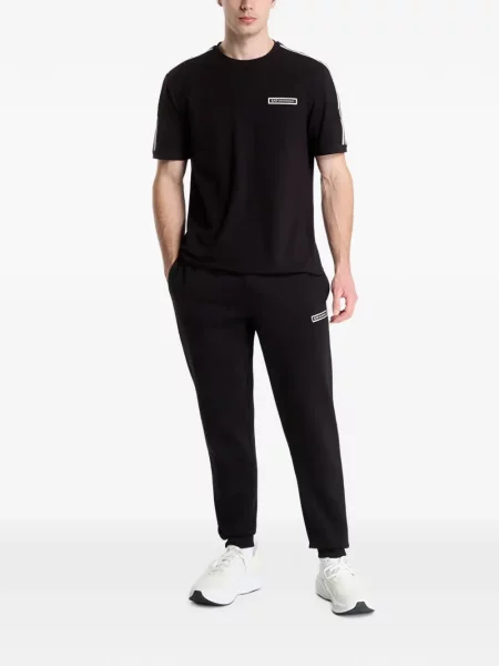 Τρέξιμο παντελόνι Ea7 Emporio Armani με αυτόγραφο μαύρο