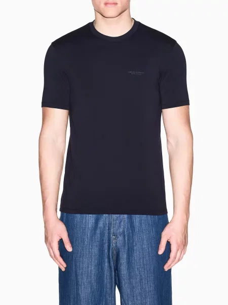 Футболка Armani Exchange темно-синій бавовна/еластан синя
