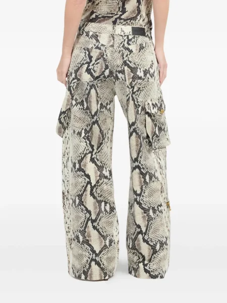 Pantaloni cargo Roberto Cavalli cu imagine alb