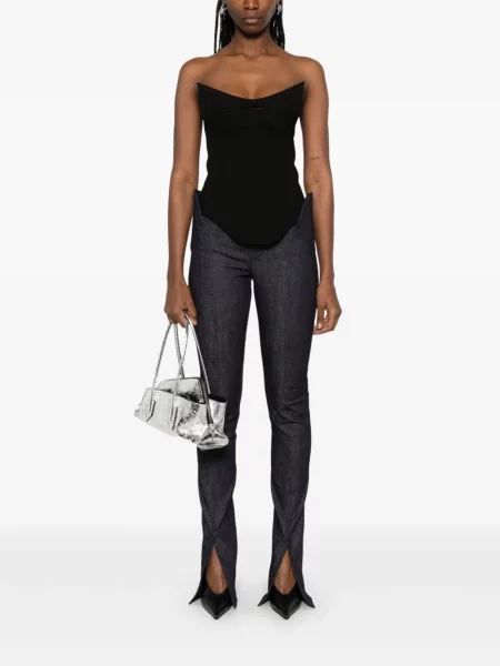 Top Mugler fără mâneci negru