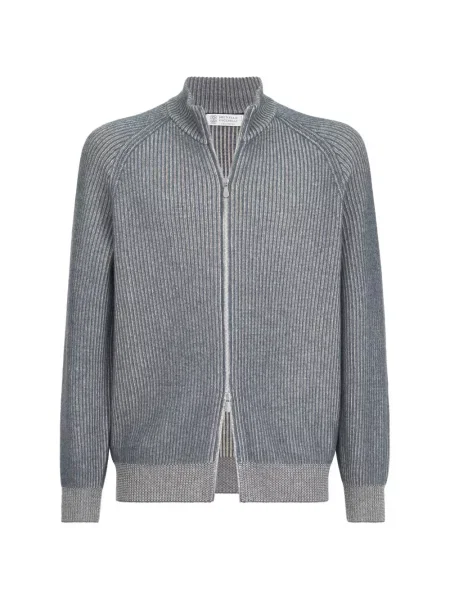 Cardigan Brunello Cucinelli din cașmir gri
