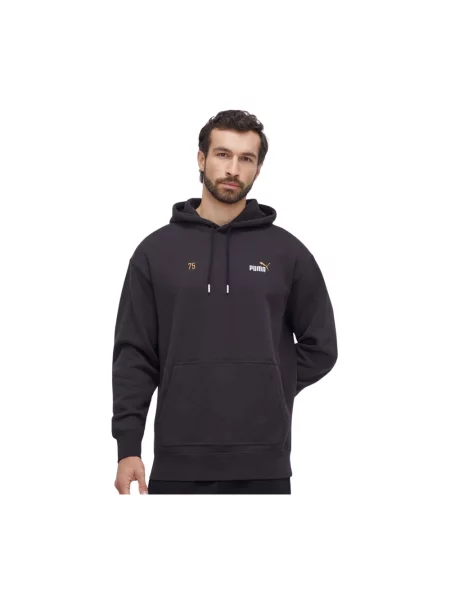 Haftowana bluza z kapturem Puma czarna