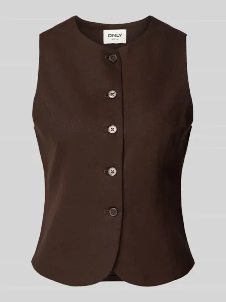 Kamizelka o kroju slim fit z mieszanki i lnu model GOA' Only