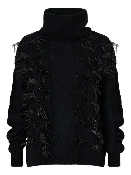 Pulover Camilla cu pene negru