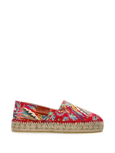 Espadrile Etro cu model floral cu imagine roșu