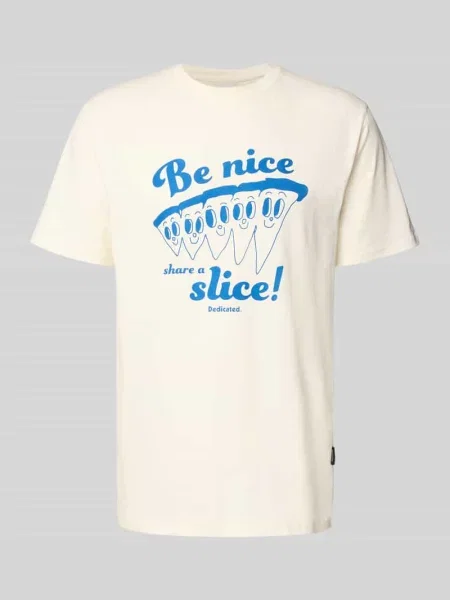 T-shirt z nadrukowanym motywem Dedicated biała