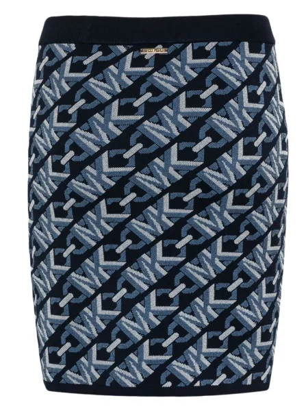 Torebka skórzana Michael Michael Kors skórzana z kokardką garniturowa niebieska