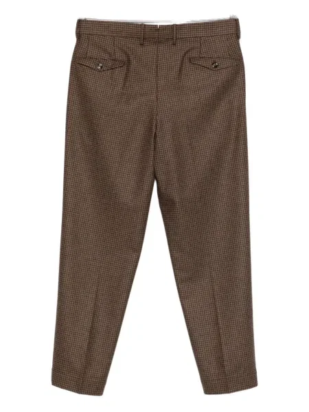 Pantaloni Dell'oglio în carouri maro